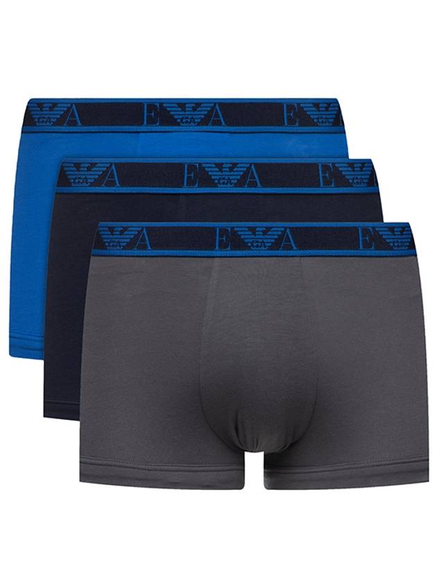 Men's Logo Boxer Briefs 3 Pack Black Blue Gray - EMPORIO ARMANI - BALAAN.