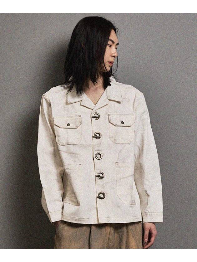 Cornmill dirty washed denim jacket ivory - FFEFF STUDIO - BALAAN 4