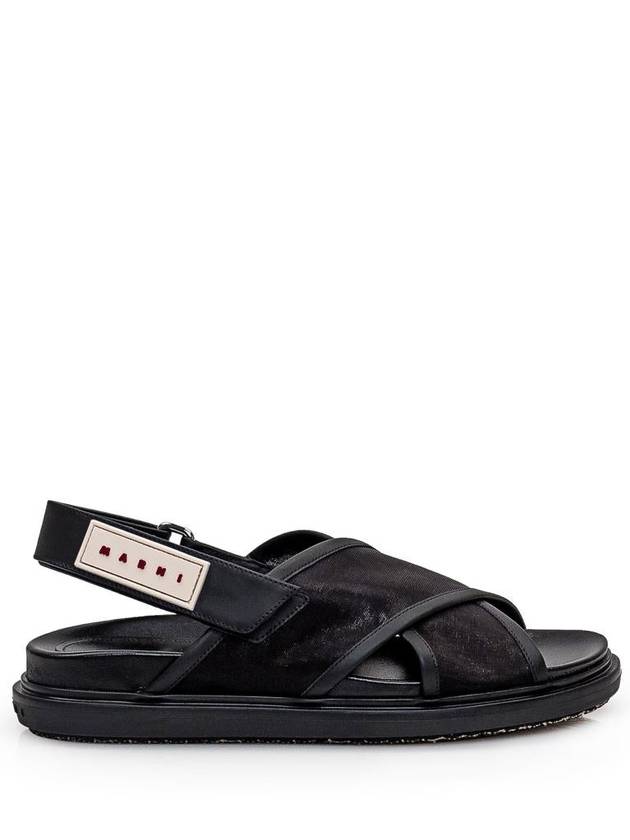 Logo Patch Crossover Sandals Black - MARNI - BALAAN 2