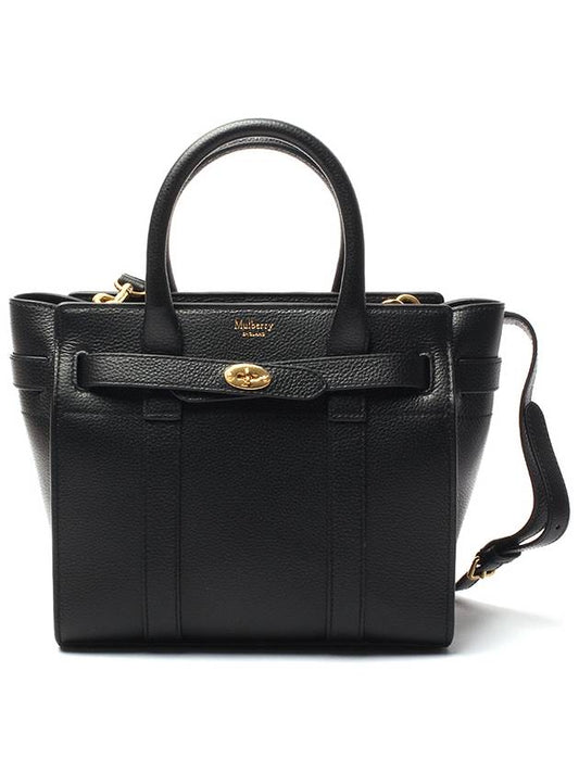 Bayswater Zipped Mini Classic Grain Tote Bag Black - MULBERRY - BALAAN 2