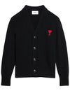 Men's de Coeur Heart Cardigan Black - AMI - BALAAN 2