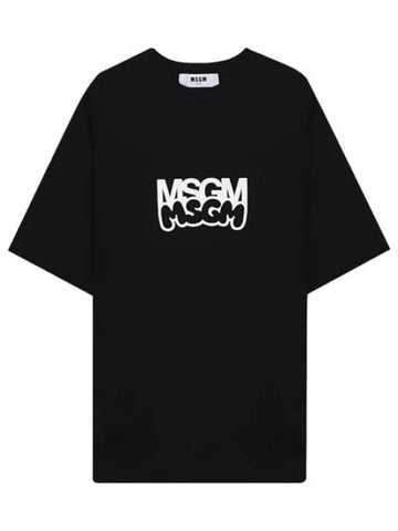 Logo Print Short Sleeve T Shirt Women s Tee - MSGM - BALAAN 1