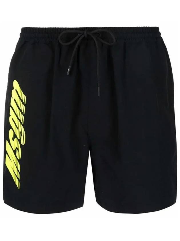 Logo Print Swim Shorts Black - MSGM - BALAAN 2