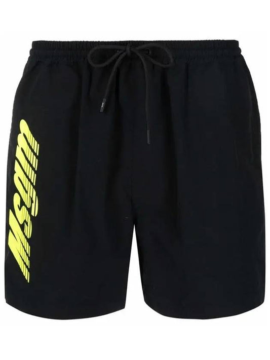 Men's Logo Print Swim Shorts Black - MSGM - BALAAN 2