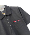 Men's Three Stripes Pocket Mercerized Short Sleeve Polo Shirt Dark Grey - THOM BROWNE - BALAAN 3