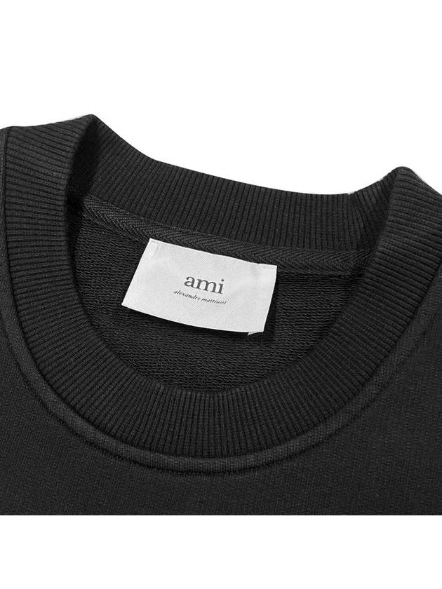 Small Heart Logo Sweatshirt Black - AMI - BALAAN 6