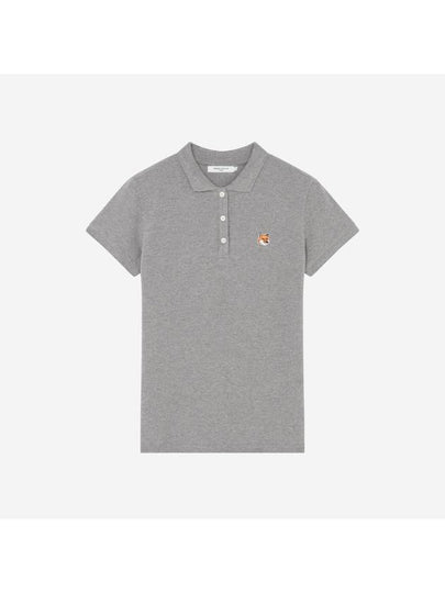 Fox Head Patch Classic Short Sleeve Polo Shirt Grey - MAISON KITSUNE - BALAAN 2