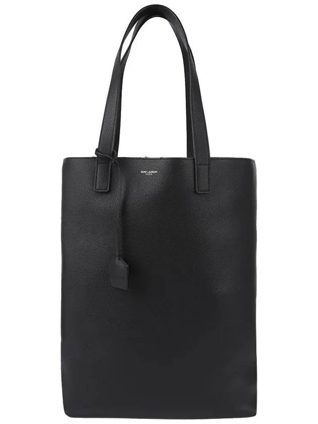 Grained Leather Bold Shopping Shoulder Bag Black - SAINT LAURENT - BALAAN 7