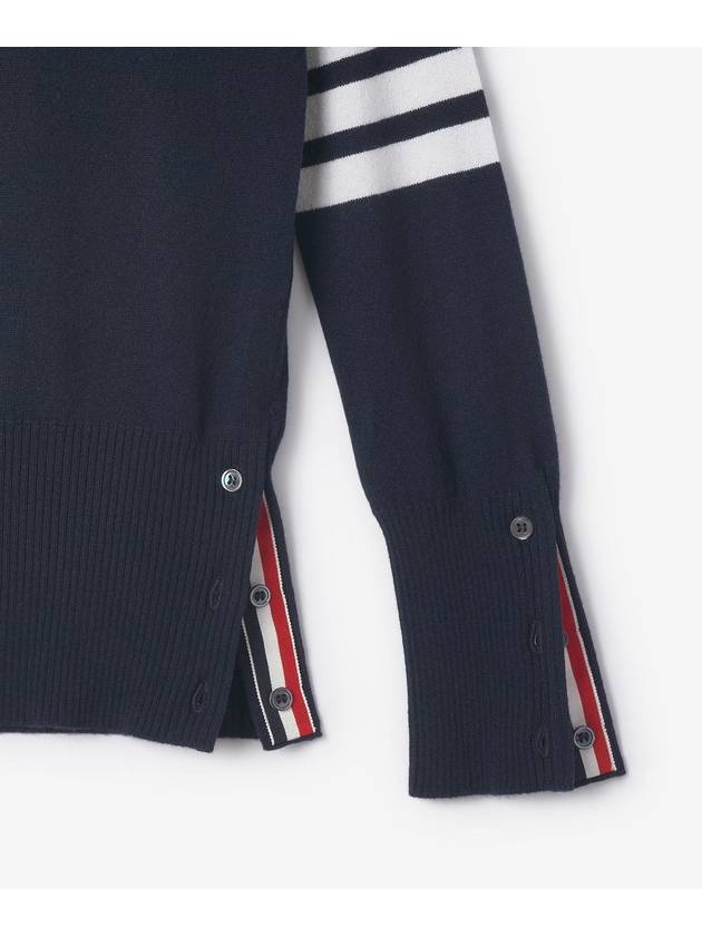 Women's 4 Bar Classic Cashmere Pullover Knit Top Navy - THOM BROWNE - BALAAN 4