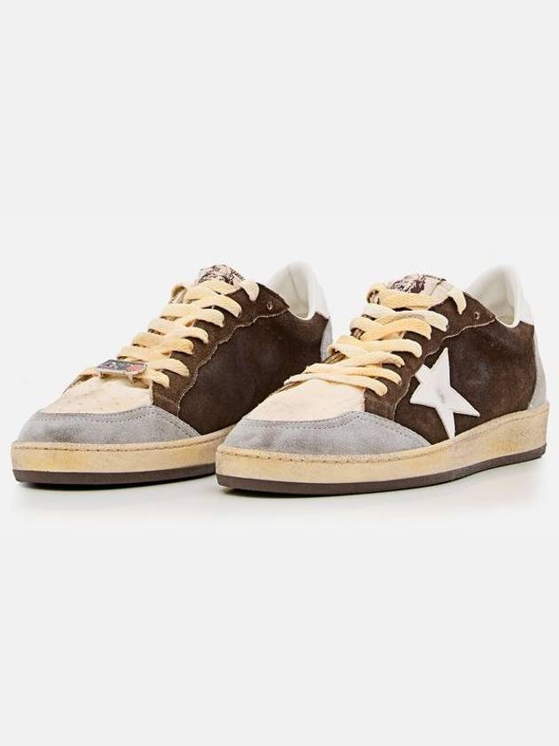 Ball Star Leather Low Top Sneakers Brown - GOLDEN GOOSE - BALAAN 3