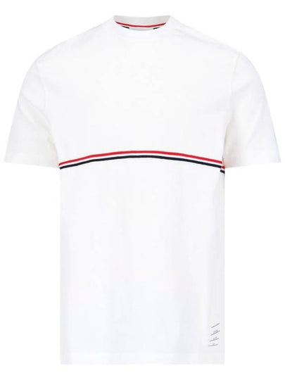 Midweight Jersey Short Sleeve T-Shirt White - THOM BROWNE - BALAAN 2