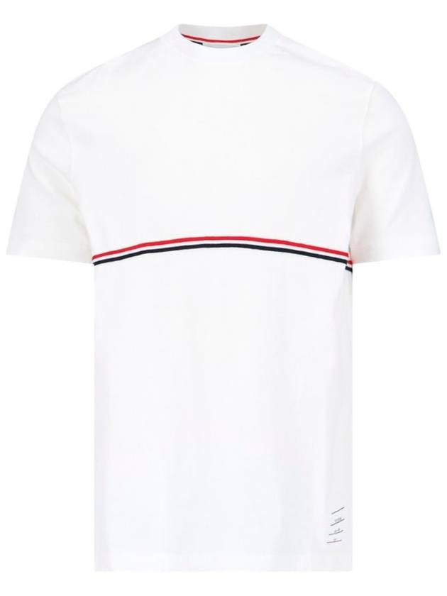 Midweight Jersey Short Sleeve T-Shirt White - THOM BROWNE - BALAAN 2