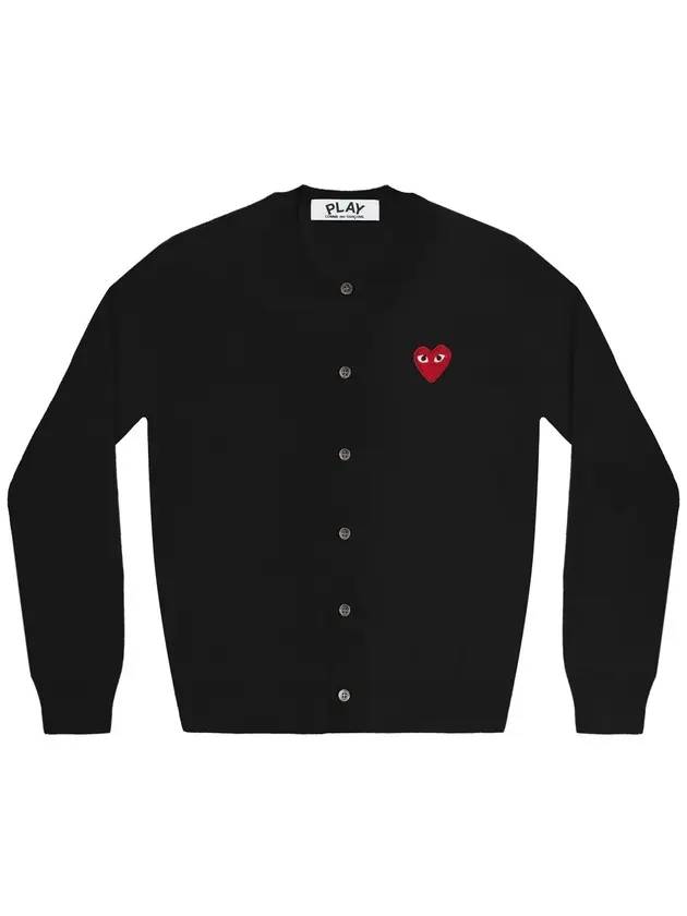 Heart Wappen Wool Cardigan Black - COMME DES GARCONS - BALAAN 1