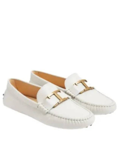 Women's T Timeless Gommino Leather Driving Shoes White - TOD'S - BALAAN 2