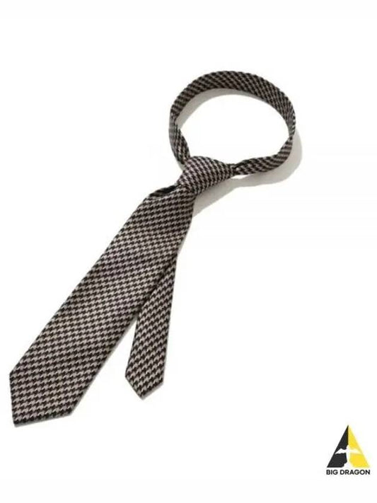 Men's Houndstooth Silk Tie Brown - TOM FORD - BALAAN 2