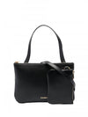 Logo Leather Zipper Tote Bag Black - JIL SANDER - BALAAN 1