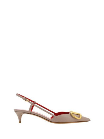 V Logo Slingback Heels Pink - VALENTINO - BALAAN 1