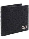 Gancini Embossed Logo Half Wallet Black - SALVATORE FERRAGAMO - BALAAN 4