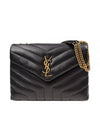 Bronze Monogram Loulou Matelasse Y Leather Small Shoulder Bag Black - SAINT LAURENT - BALAAN 2