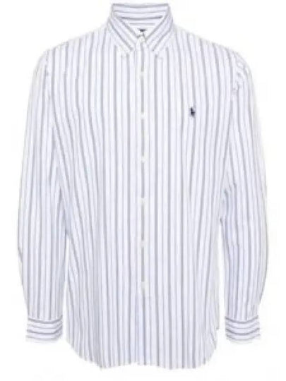 Embroidered Pony Logo Striped Long Sleeve Shirt Blue White - POLO RALPH LAUREN - BALAAN 2