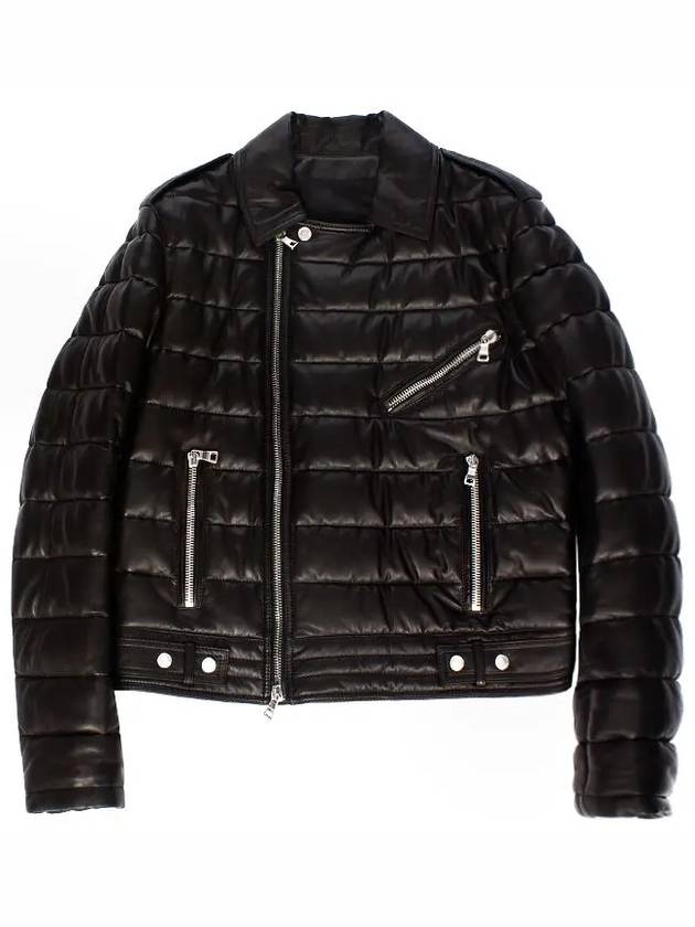 Leather Biker Rider Padding Jacket Black SH18257 - BALMAIN - BALAAN 7