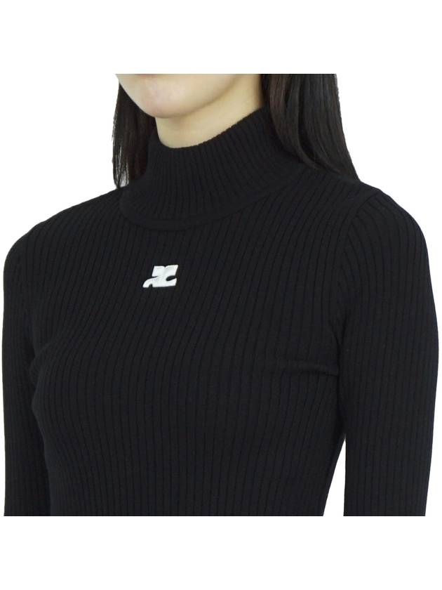 Mockneck Rib Knit Top Black - COURREGES - BALAAN 7