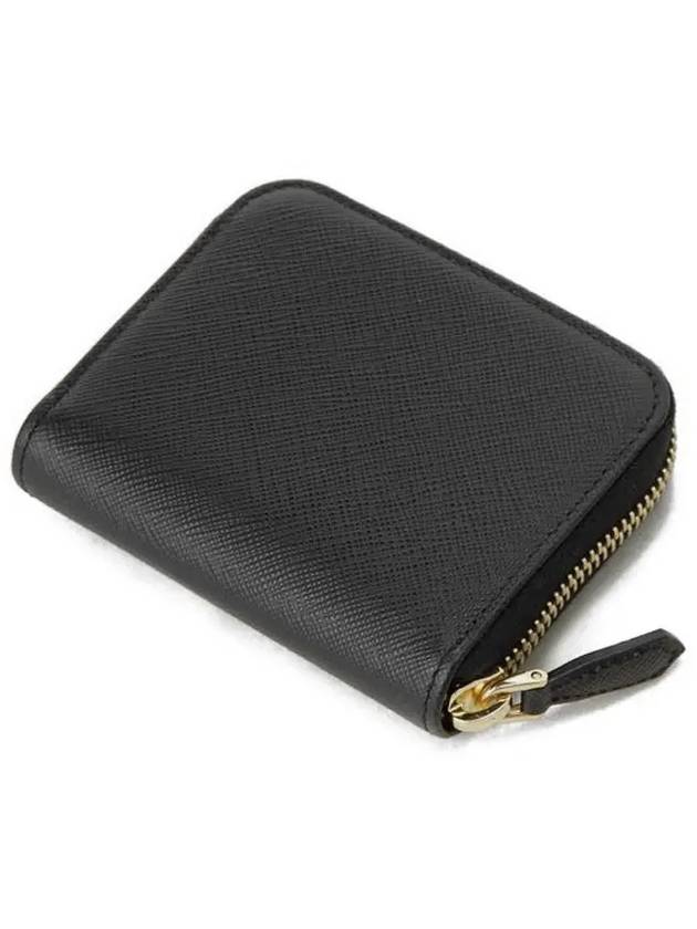 Metal Logo Saffiano Coin Card Wallet Black - PRADA - BALAAN 4