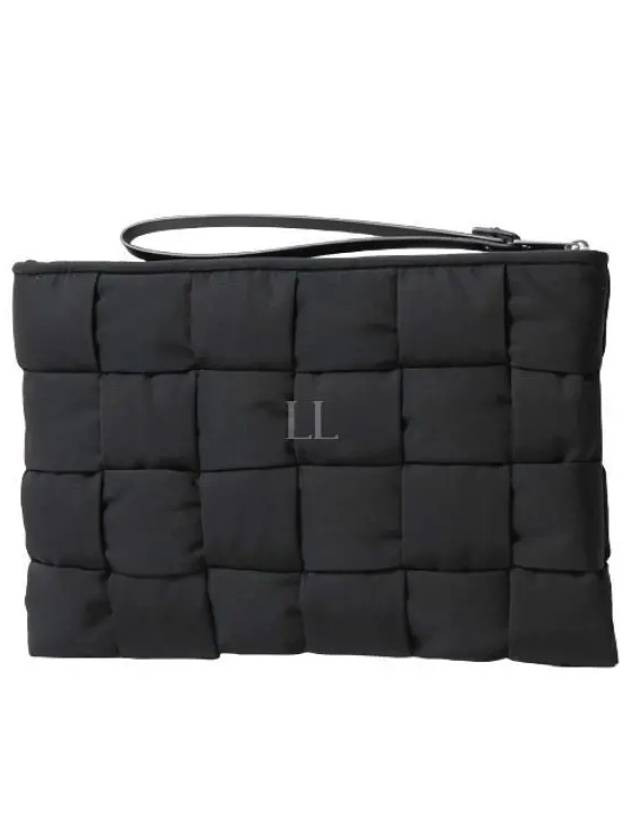 Cassette Small Flat Clutch Bag Black - BOTTEGA VENETA - BALAAN 2