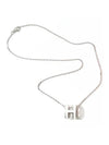 Pop-Ache H Pendant Silver Necklace Blanc - HERMES - BALAAN.