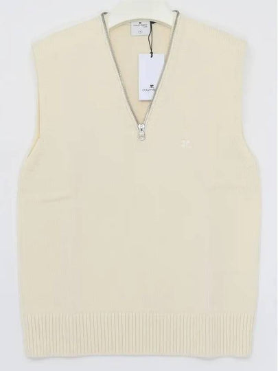 V neck zip up vest 324MPU180FI0036 - COURREGES - BALAAN 2