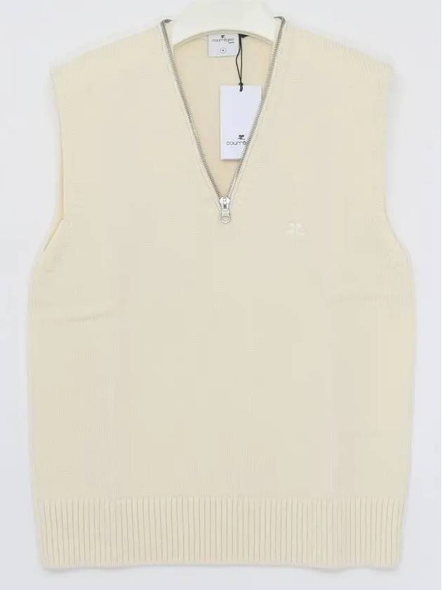 V neck zip up vest 324MPU180FI0036 - COURREGES - BALAAN 3