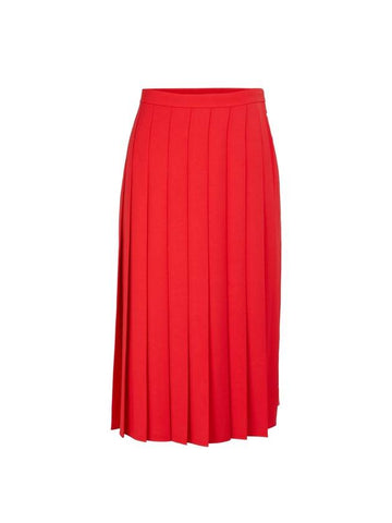 Women's Caddy Pleated Skirt Red - BURBERRY - BALAAN 1