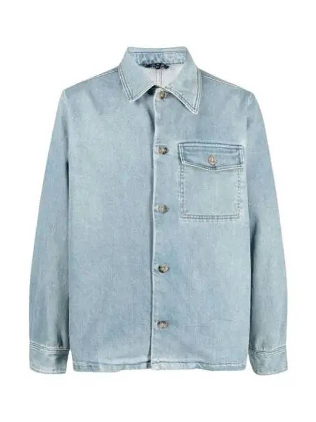 Pierre Oversized Shirt Bleach Denim Jacket Blue - A.P.C. - BALAAN 2