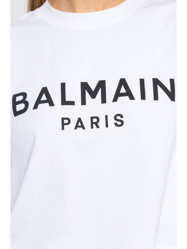 Short Sleeve T-Shirt BF1EE020BB02 GAB BLANC NOIR - BALMAIN - BALAAN 6