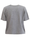 Paris Embroidered Logo Boxy Short Sleeve T-Shirt Grey Melange - MAISON KITSUNE - BALAAN 3