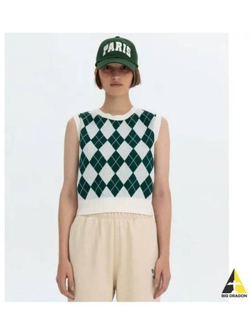 ARGYLE MIX VEST GREEN - BENSIMON - BALAAN 1