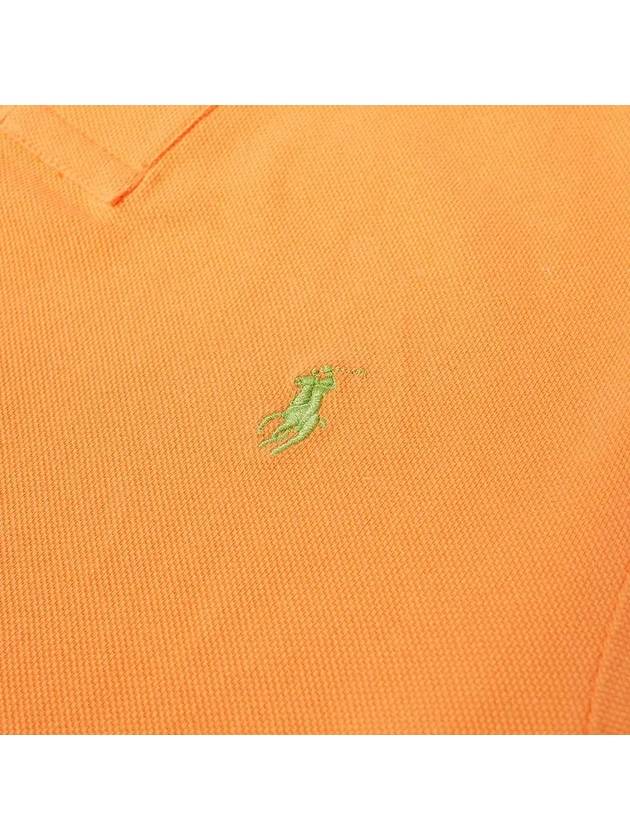 Embroidered Pony Logo Green Polo Shirt Orange - POLO RALPH LAUREN - BALAAN 3