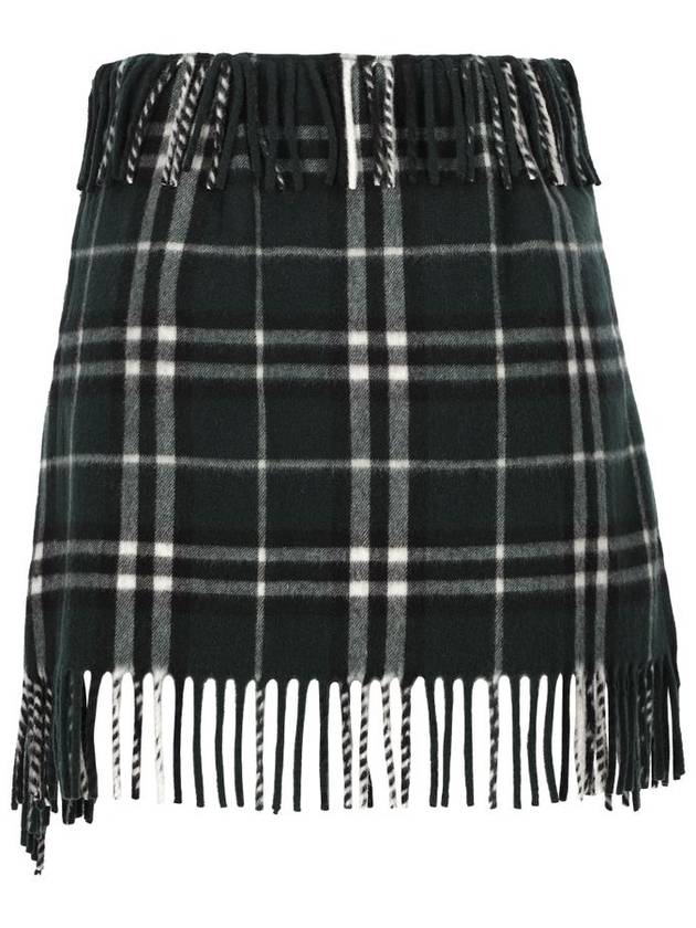 Check Wool Cashmere Scarf A Line Skirt Anchor - BURBERRY - BALAAN 3