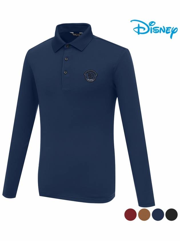 Men s Artwork Patch Simple Long Sleeve Collar T Shirt DO3MTS082 - DISNEY GOLF - BALAAN 3