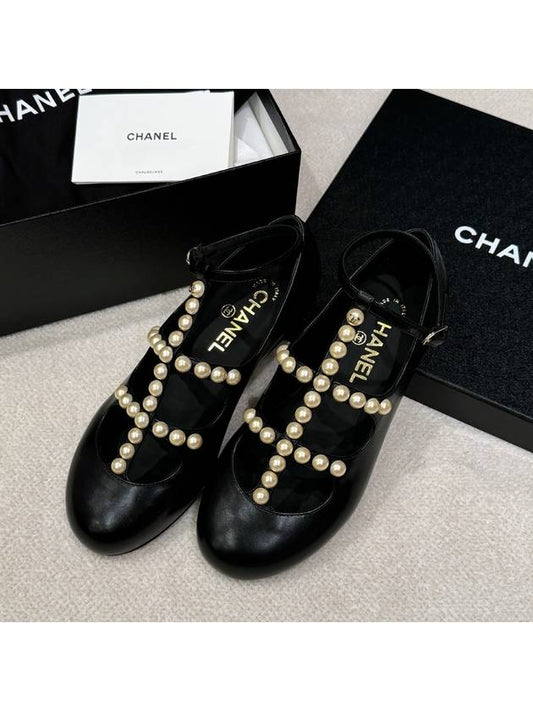 CC pearl logo tweed slippers black - CHANEL - BALAAN 2