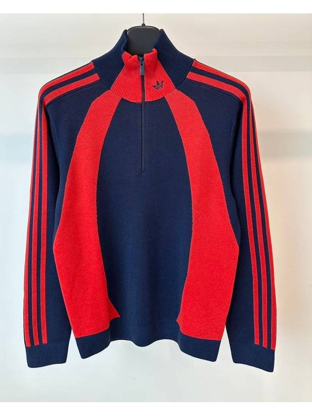 logo embroidered half zip sweater IR7128 - ADIDAS - BALAAN 2