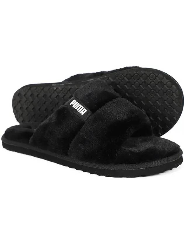 Fluff Solo BX Fur Slippers Black - PUMA - BALAAN 3