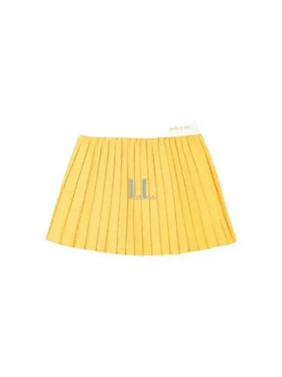 Women's Classic Logo Pleated Skirt Yellow - SPORTY & RICH - BALAAN 2