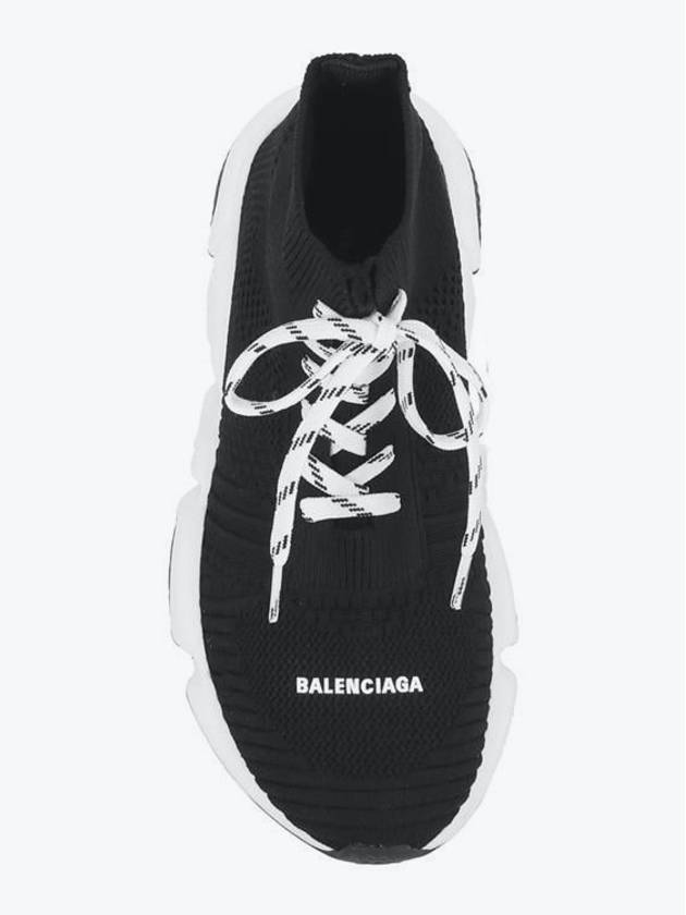 Kids Speed Lace-Up Sneakers White Black - BALENCIAGA - BALAAN 5