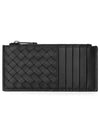 Intrecciato Zipper Card Wallet Black - BOTTEGA VENETA - BALAAN 2