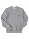 Navy Fox Patch Regular Pocket Cotton Sweatshirt Grey Melange - MAISON KITSUNE - BALAAN 3