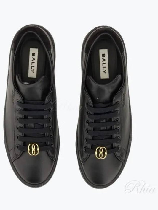 Liver Logo Leather Low-Top Sneakers Black - BALLY - BALAAN 2