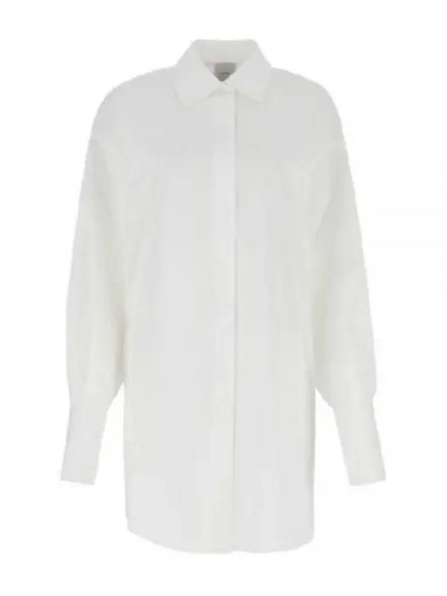 Embroidery Logo Mini Shirt Cotton Short Dress White - PATOU - BALAAN 2