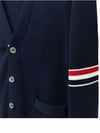 Milano Stitch Sprite Armband Cotton V-neck Cardigan Navy - THOM BROWNE - BALAAN 4