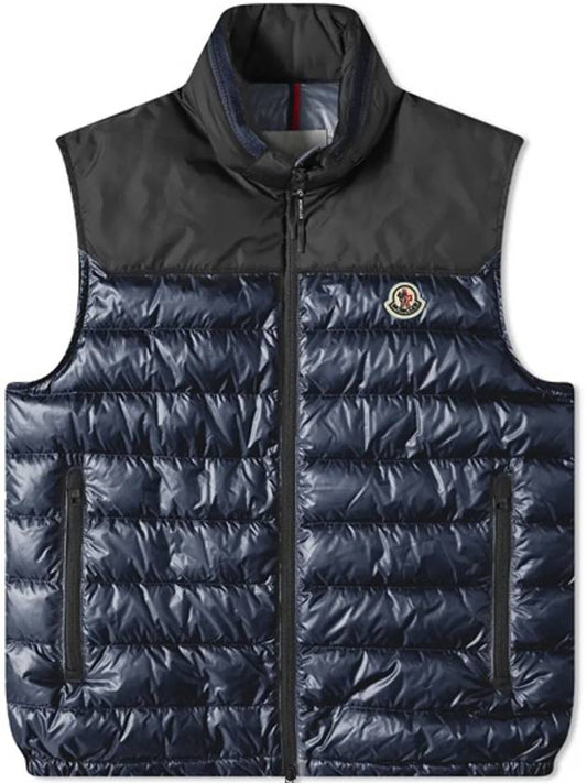 Ortac Logo Patch Padded Vest Navy - MONCLER - BALAAN 2